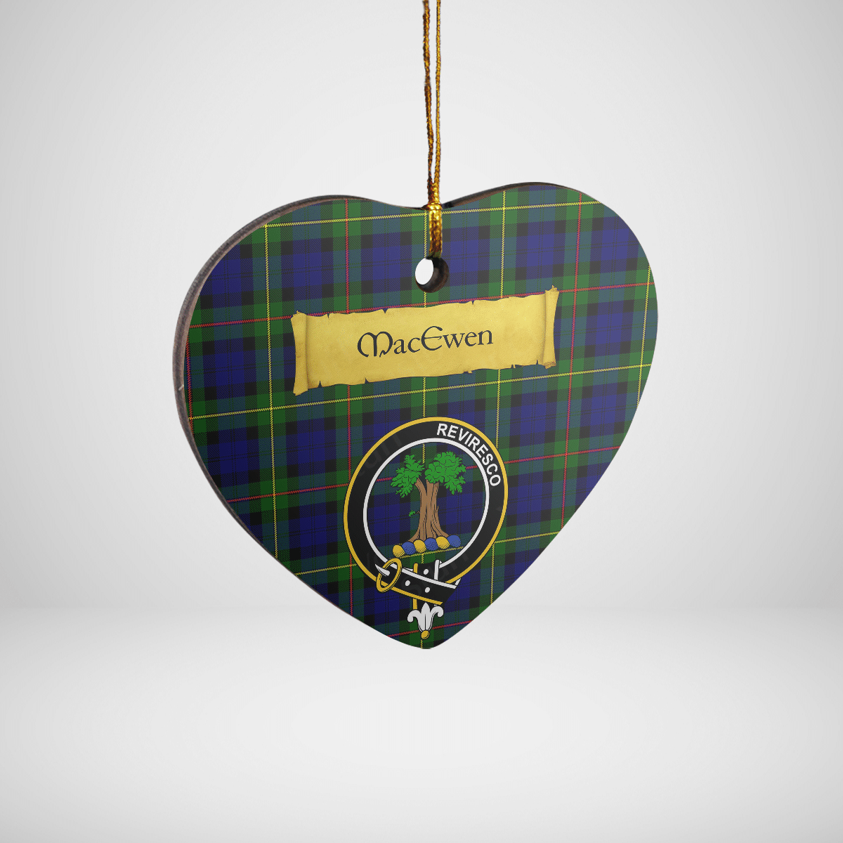 Clan MacEwen Modern Tartan Crest Heart Ceramic Ornament UL45 MacEwen Modern Tartan Tartan Christmas   
