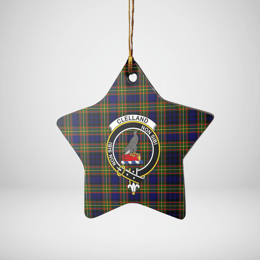 Clan Clelland Modern Tartan Crest Star Ceramic Ornament QH24 Clelland Modern Tartan Tartan Christmas   