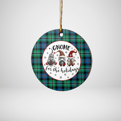 Clan Rose Hunting Ancient Tartan Tartan Crest Gnome Round Ceramic Ornament