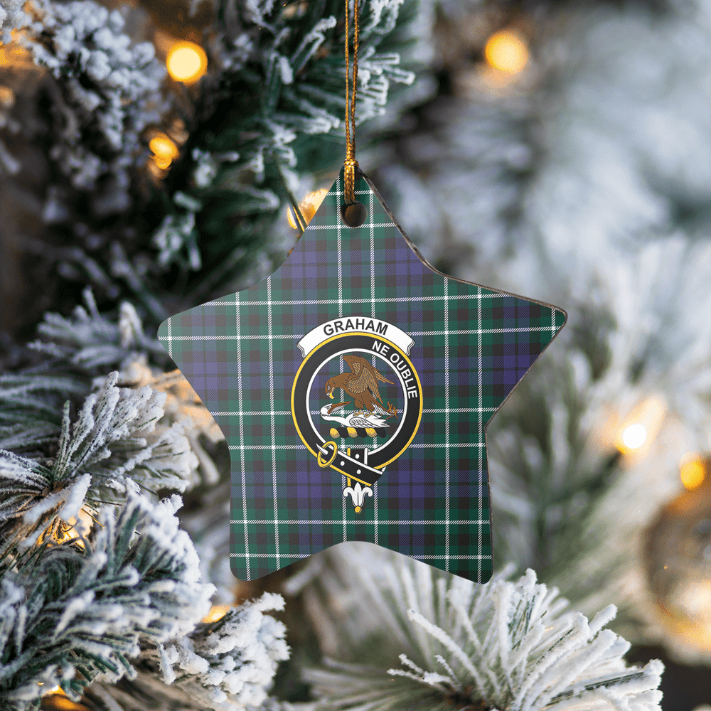 Clan Graham of Montrose Modern Tartan Crest Star Ceramic Ornament XM60 Graham of Montrose Modern Tartan Tartan Christmas   
