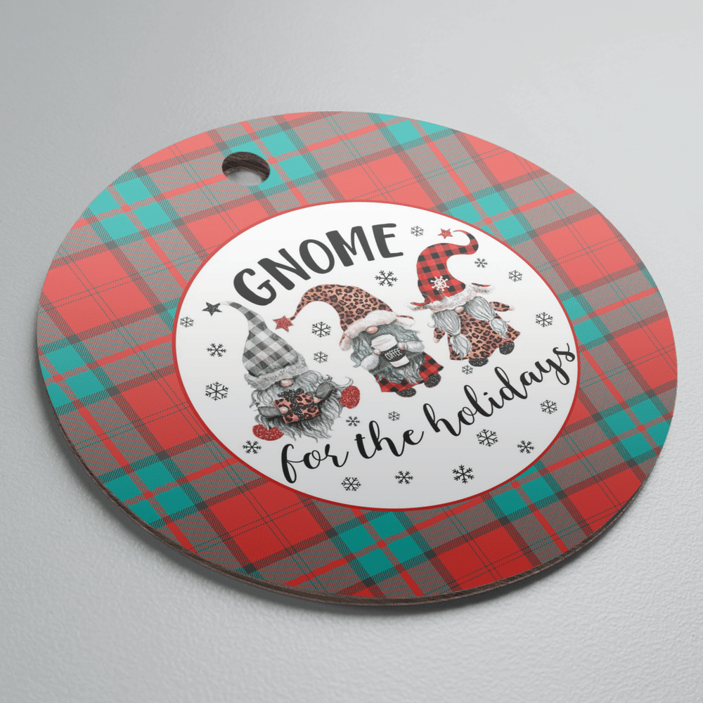 Clan Dunbar Ancient Tartan Tartan Crest Gnome Round Ceramic Ornament RM67 Dunbar Ancient Tartan Tartan Christmas   