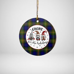 Clan Muir Tartan Tartan Crest Gnome Round Ceramic Ornament EY37 Muir Tartan Tartan Christmas   