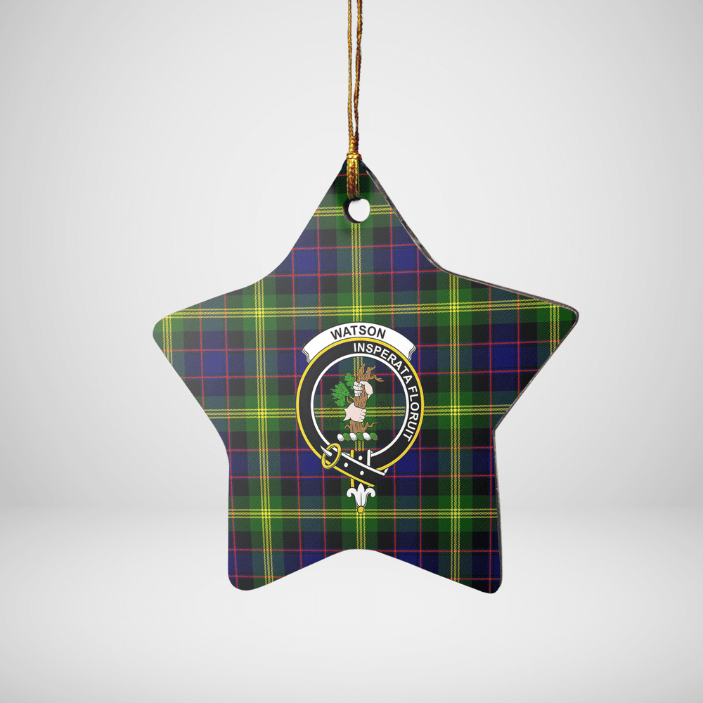 Clan Watson Modern Tartan Crest Star Ceramic Ornament RU74 Watson Modern Tartan Tartan Christmas   