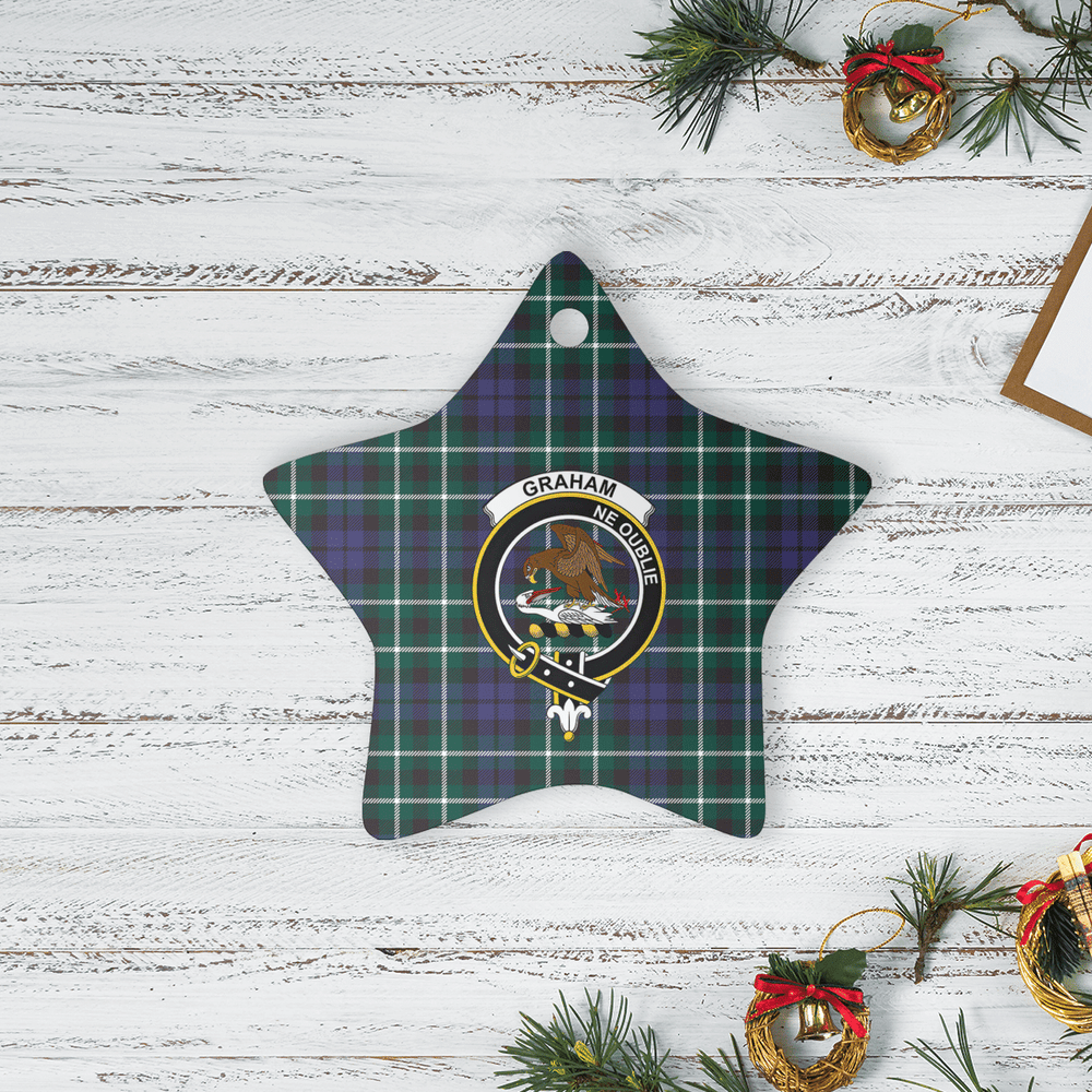 Clan Graham of Montrose Modern Tartan Crest Star Ceramic Ornament XM60 Graham of Montrose Modern Tartan Tartan Christmas   