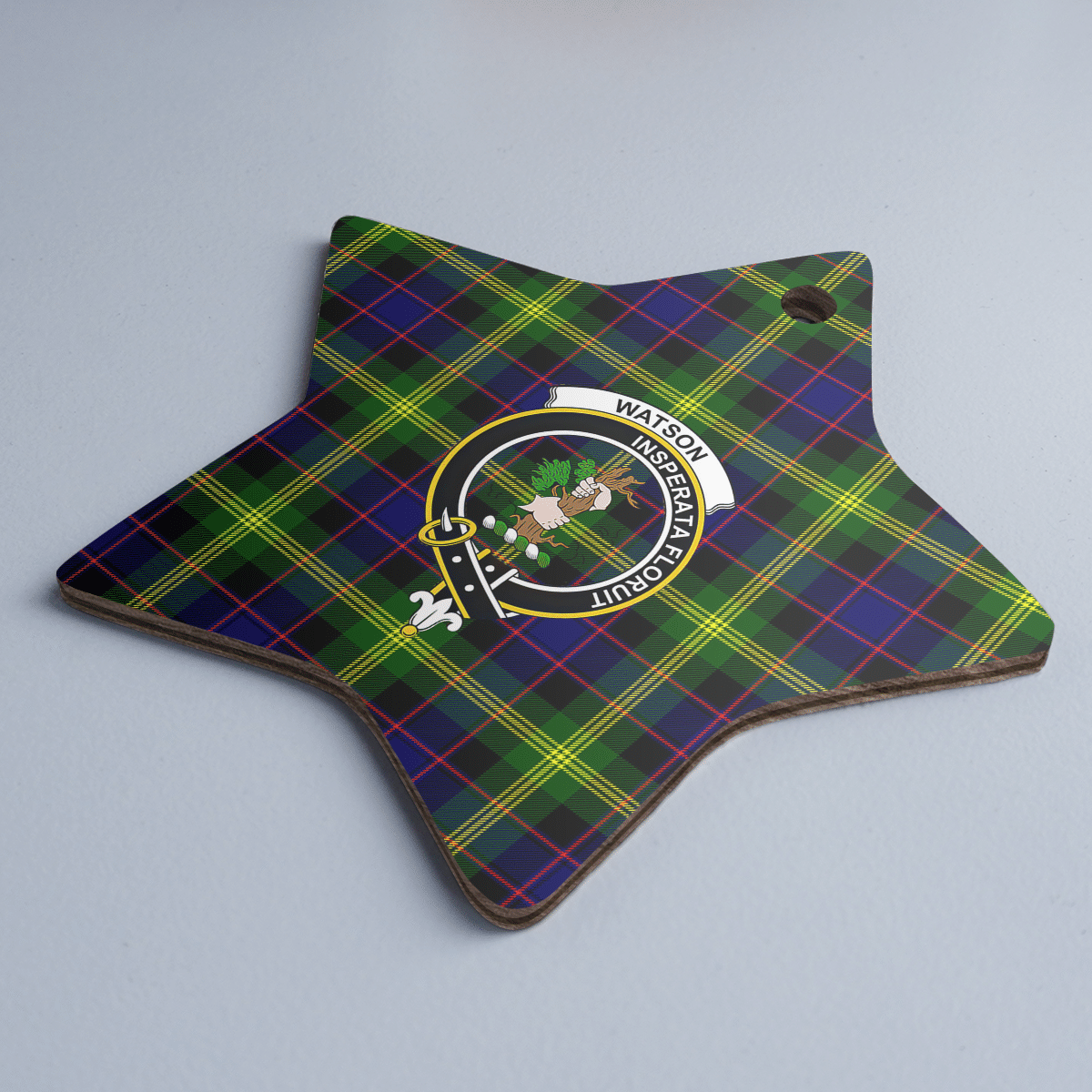 Clan Watson Modern Tartan Crest Star Ceramic Ornament RU74 Watson Modern Tartan Tartan Christmas   