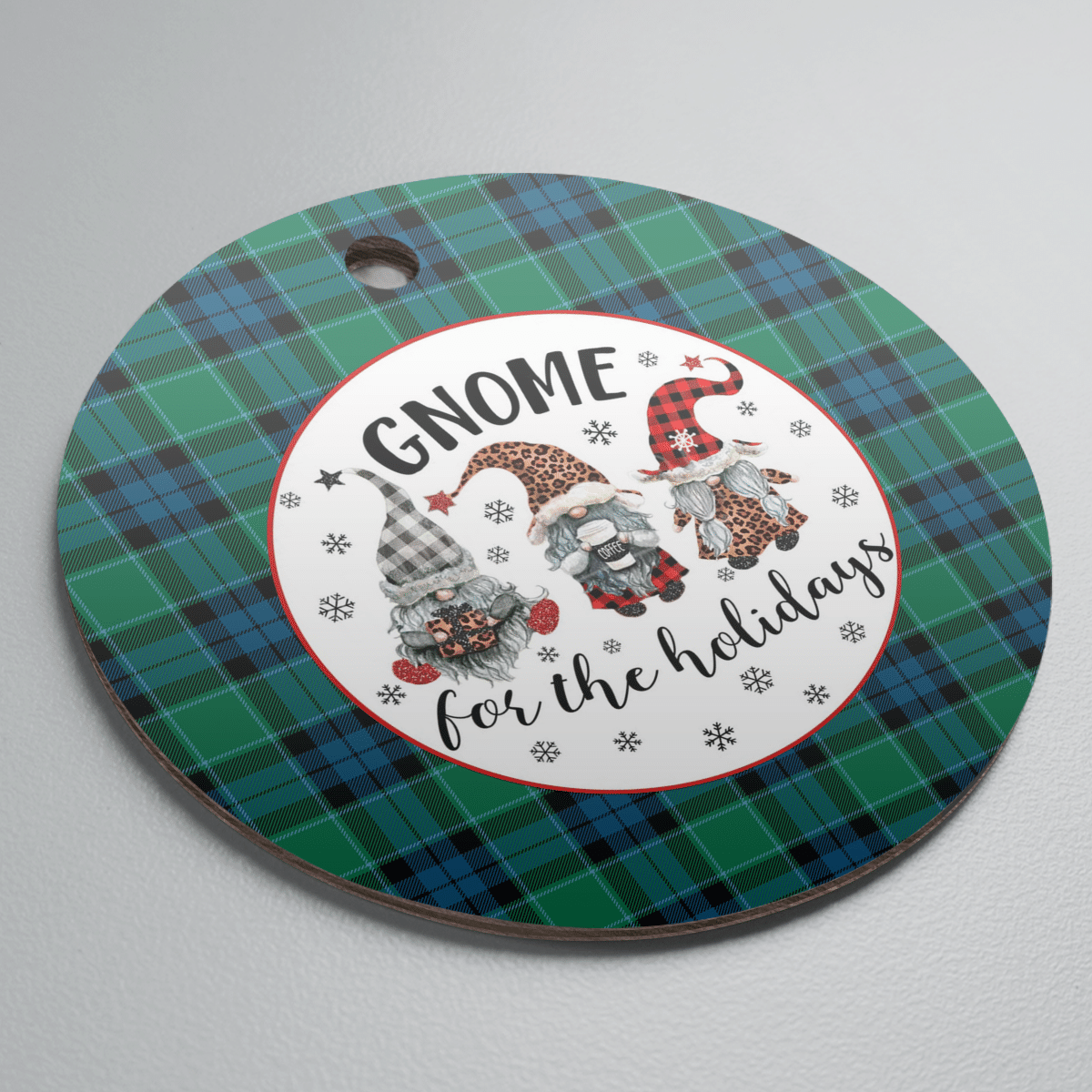 Clan Graham of Menteith Ancient Tartan Tartan Crest Gnome Round Ceramic Ornament BW42 Graham of Menteith Ancient Tartan Tartan Christmas   