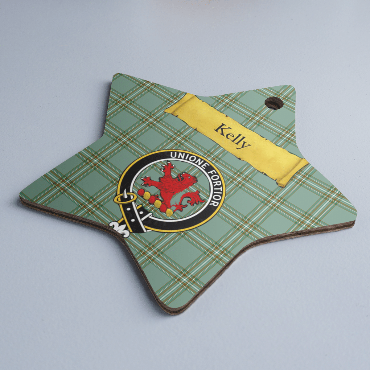 Clan Kelly Dress Tartan Crest Star Ceramic Ornament WO27 Kelly Dress Tartan Tartan Christmas   