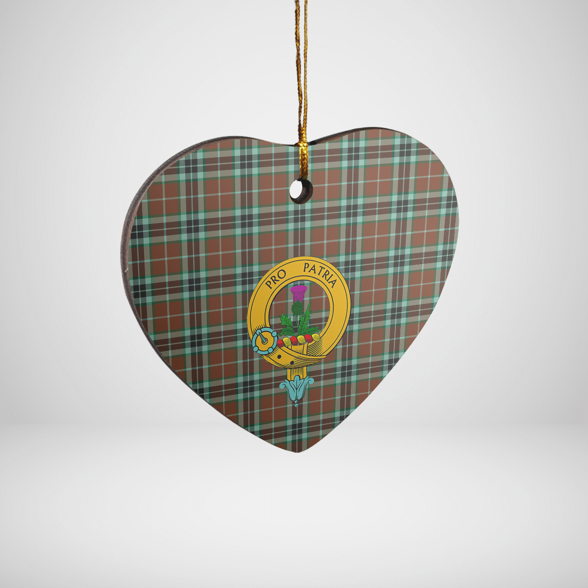 Clan Thomson Hunting Modern Tartan Crest Heart Ceramic Ornament HK54 Thomson Hunting Modern Tartan Tartan Christmas   