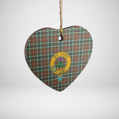 Clan Thomson Hunting Modern Tartan Crest Heart Ceramic Ornament HK54 Thomson Hunting Modern Tartan Tartan Christmas   