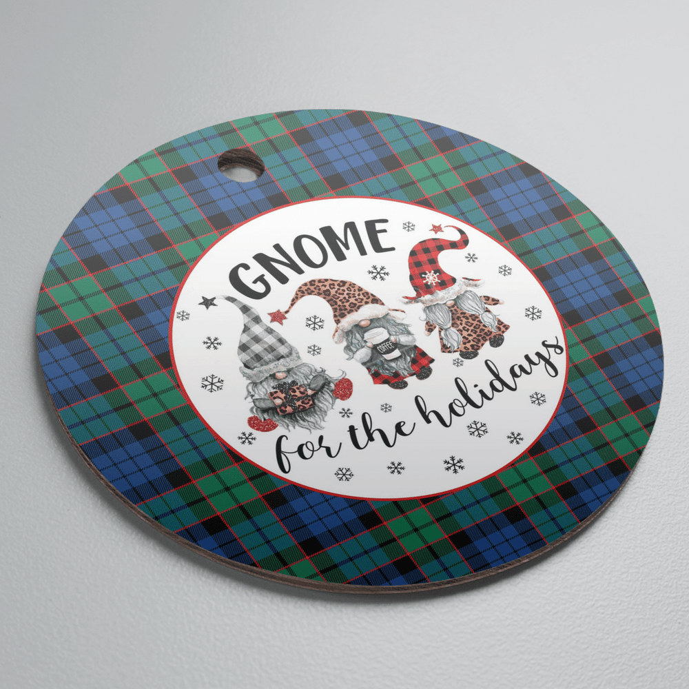 Clan Fletcher Ancient Tartan Tartan Crest Gnome Round Ceramic Ornament CT26 Fletcher Ancient Tartan Tartan Christmas   