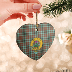 Clan Thomson Hunting Modern Tartan Crest Heart Ceramic Ornament HK54 Thomson Hunting Modern Tartan Tartan Christmas   