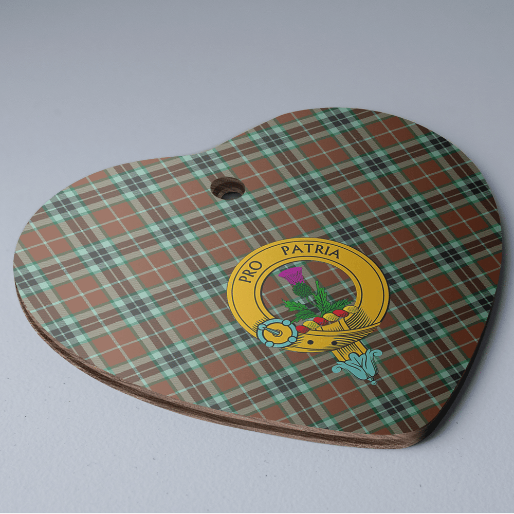 Clan Thomson Hunting Modern Tartan Crest Heart Ceramic Ornament HK54 Thomson Hunting Modern Tartan Tartan Christmas   