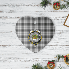 Clan Douglas Grey Modern Tartan Crest Heart Ceramic Ornament CK60 Douglas Grey Modern Tartan Tartan Christmas   
