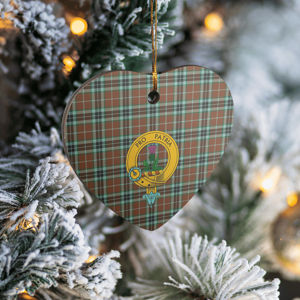Clan Thomson Hunting Modern Tartan Crest Heart Ceramic Ornament HK54 Thomson Hunting Modern Tartan Tartan Christmas   