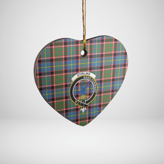 Clan Stirling (of Cadder-Present Chief) Tartan Crest Heart Ceramic Ornament HP71 Stirling (of Cadder-Present Chief) Tartan Tartan Christmas   