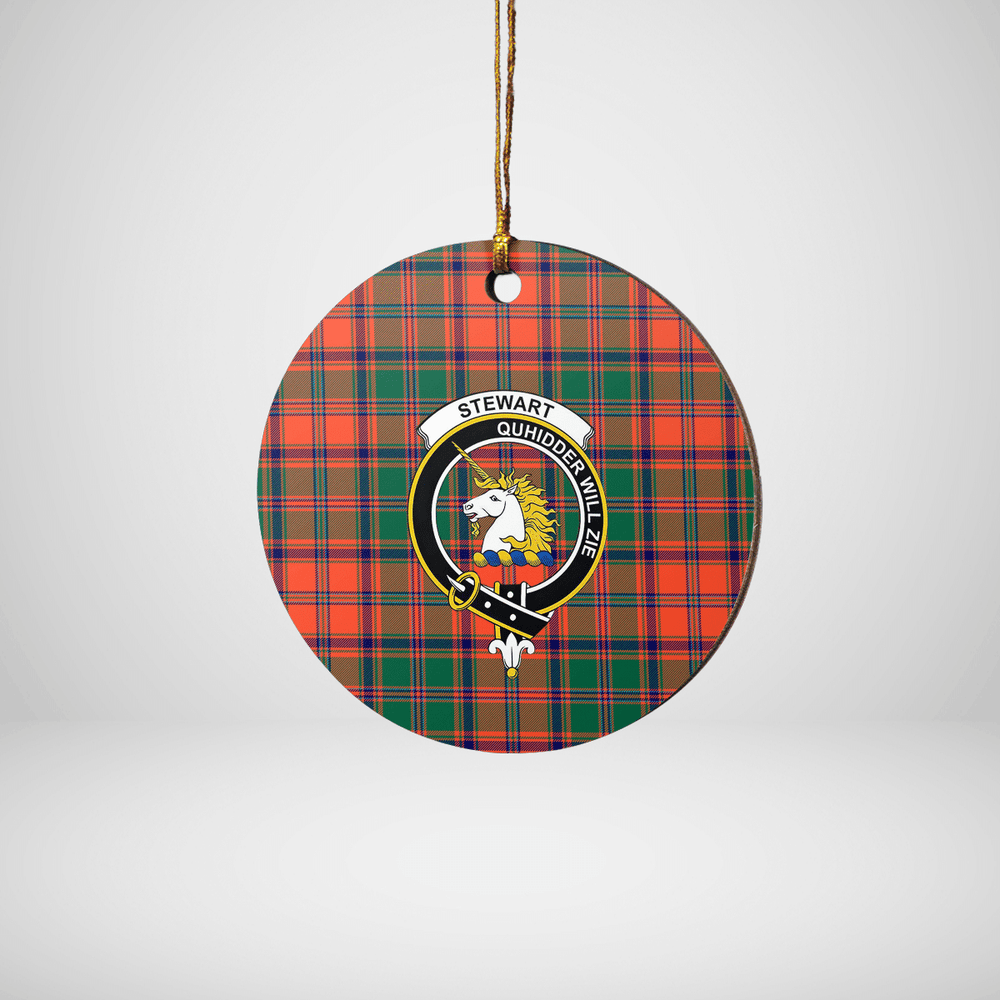 Clan Stewart of Appin Ancient Tartan Crest Round Ceramic Ornament KM51 Stewart of Appin Ancient Tartan Tartan Christmas   
