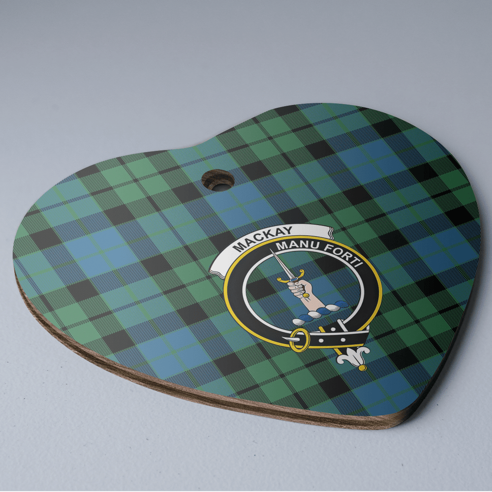 Clan MacKay Ancient Tartan Crest Heart Ceramic Ornament JV14 MacKay Ancient Tartan Tartan Christmas   