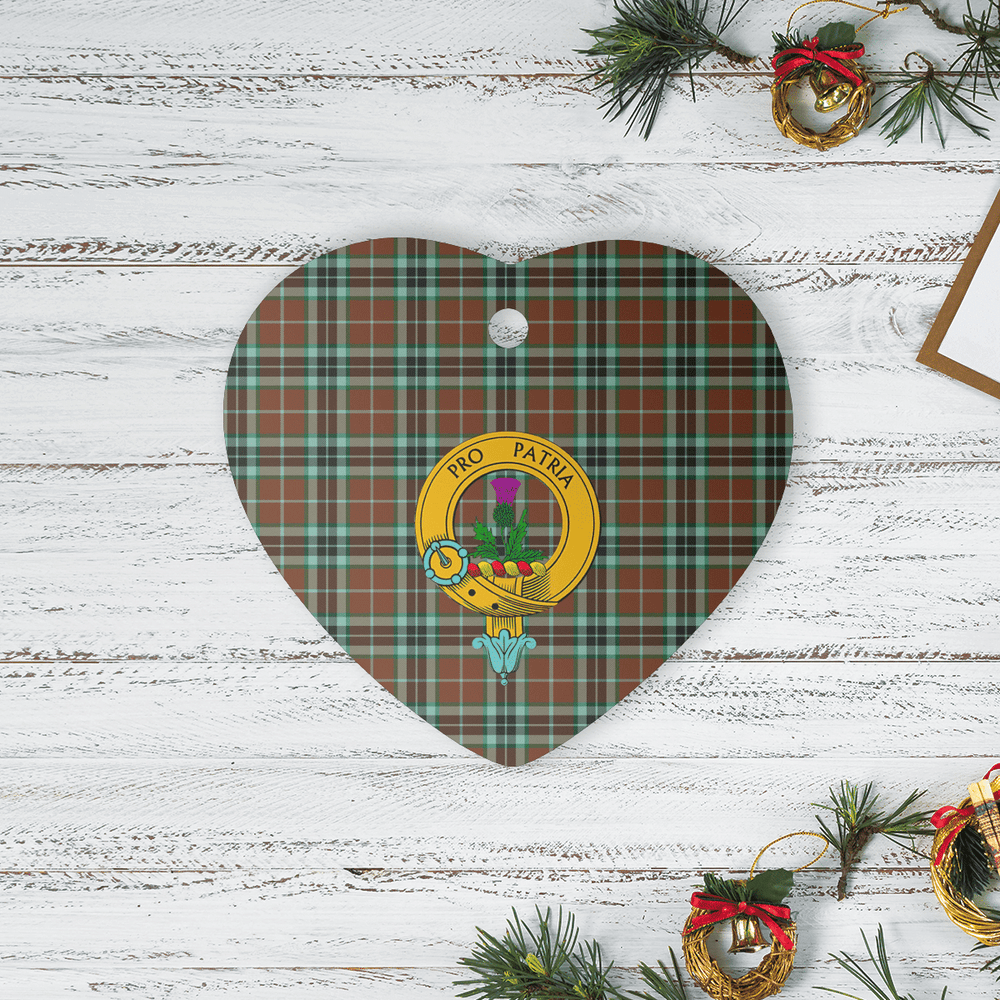 Clan Thomson Hunting Modern Tartan Crest Heart Ceramic Ornament HK54 Thomson Hunting Modern Tartan Tartan Christmas   
