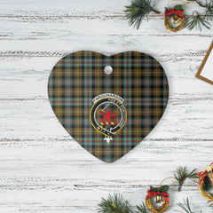 Clan Farquharson Weathered Tartan Crest Heart Ceramic Ornament FT77 Farquharson Weathered Tartan Tartan Christmas   