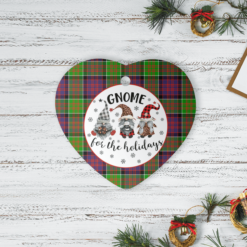Clan MacDonald of Clanranald Tartan Tartan Crest Gnome Heart Ceramic Ornament AB52 MacDonald of Clanranald Tartan Tartan Christmas   