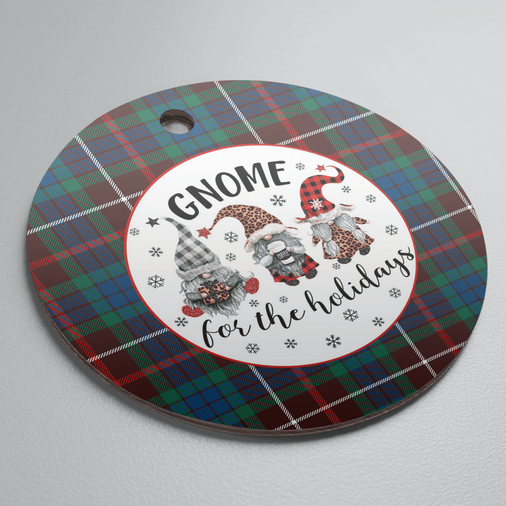 Clan Fraser Hunting Ancient Tartan Tartan Crest Gnome Round Ceramic Ornament FX32 Fraser Hunting Ancient Tartan Tartan Christmas   