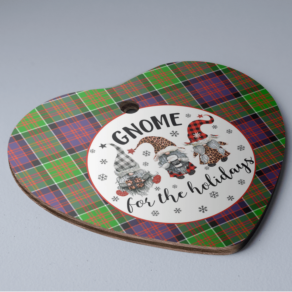 Clan MacDonald of Clanranald Tartan Tartan Crest Gnome Heart Ceramic Ornament AB52 MacDonald of Clanranald Tartan Tartan Christmas   