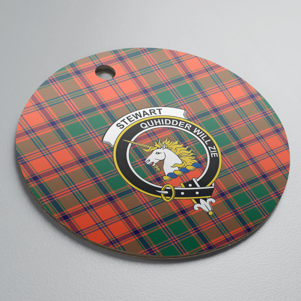 Clan Stewart of Appin Ancient Tartan Crest Round Ceramic Ornament KM51 Stewart of Appin Ancient Tartan Tartan Christmas   