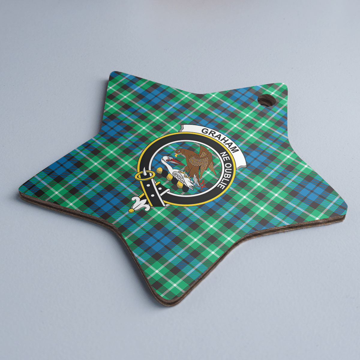 Clan Graham of Montrose Ancient Tartan Crest Star Ceramic Ornament MJ66 Graham of Montrose Ancient Tartan Tartan Christmas   