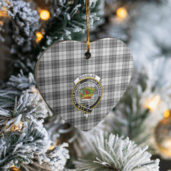 Clan Douglas Grey Modern Tartan Crest Heart Ceramic Ornament CK60 Douglas Grey Modern Tartan Tartan Christmas   
