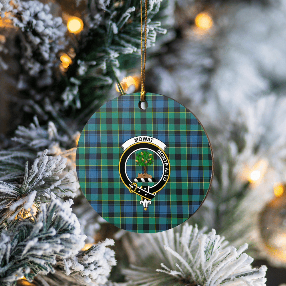 Clan Mowat Tartan Crest Round Ceramic Ornament GB76 Mowat Tartan Tartan Christmas   