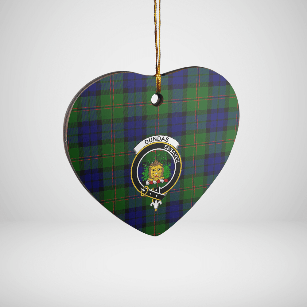 Clan Dundas Modern Tartan Crest Heart Ceramic Ornament TJ53 Dundas Modern Tartan Tartan Christmas   