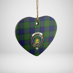 Clan Dundas Modern Tartan Crest Heart Ceramic Ornament TJ53 Dundas Modern Tartan Tartan Christmas   