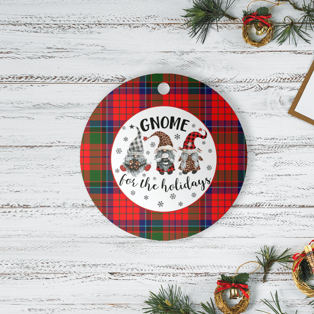 Clan Nicolson Modern Tartan Tartan Crest Gnome Round Ceramic Ornament IA58 Nicolson Modern Tartan Tartan Christmas   