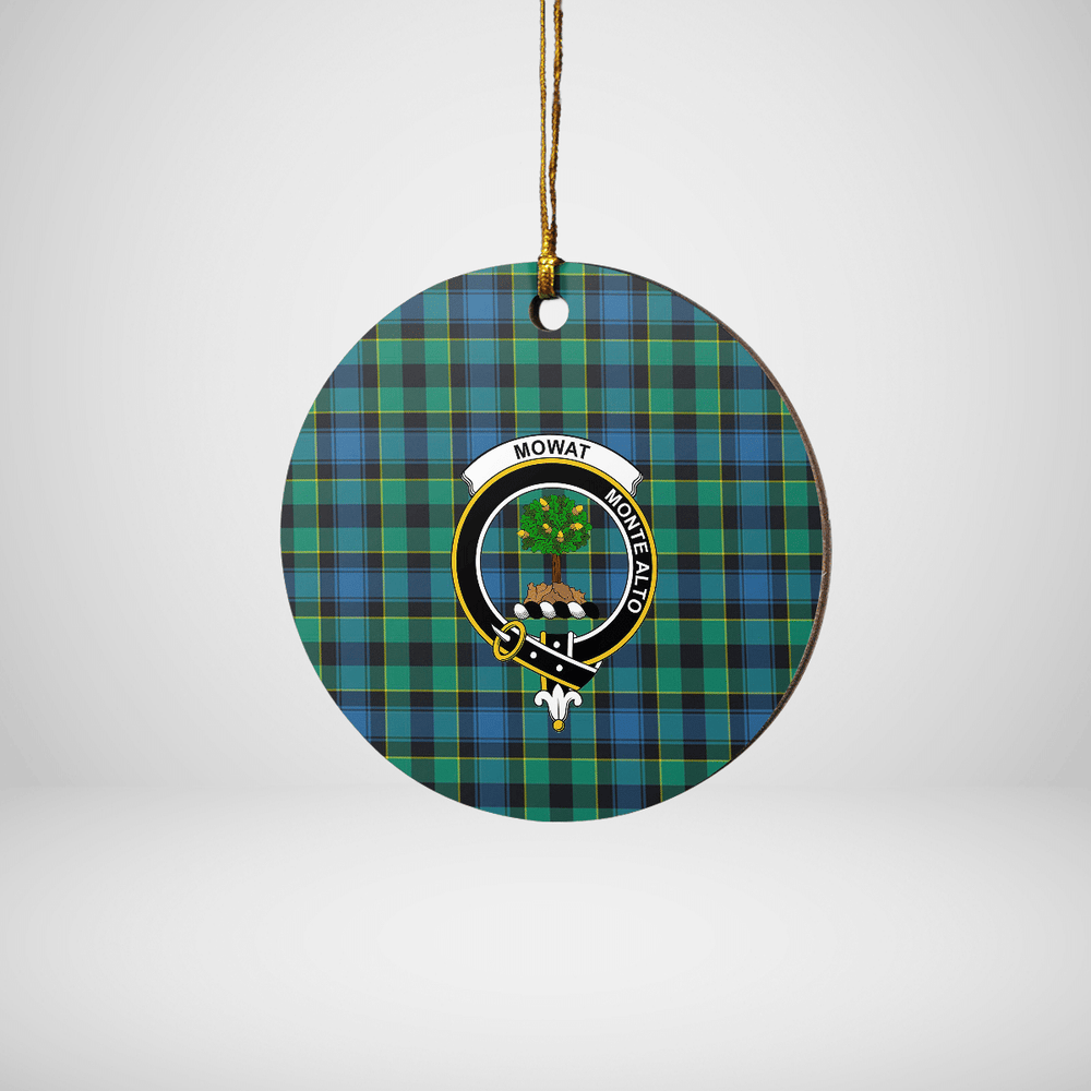 Clan Mowat Tartan Crest Round Ceramic Ornament GB76 Mowat Tartan Tartan Christmas   