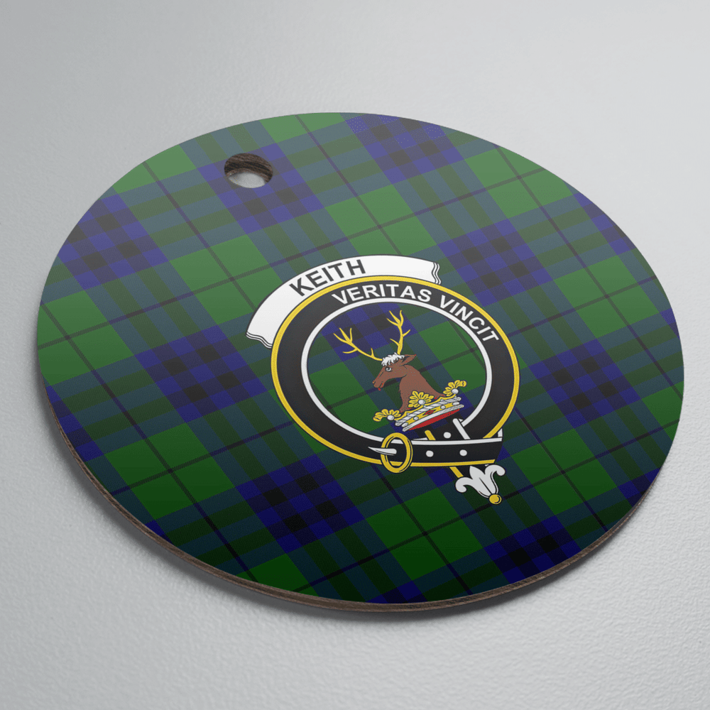 Clan Keith Modern Tartan Crest Round Ceramic Ornament XX87 Keith Modern Tartan Tartan Christmas   