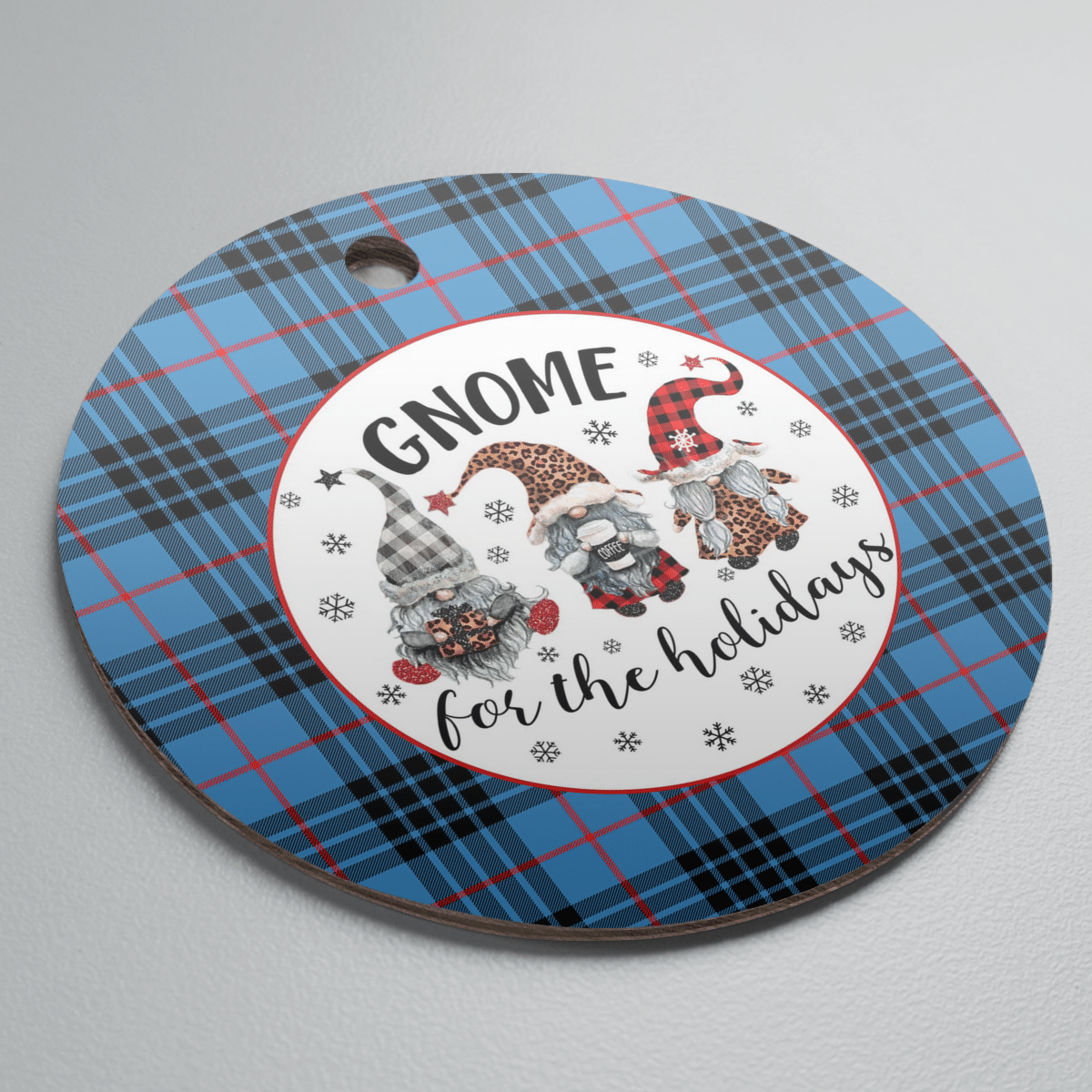 Clan MacKay Blue Tartan Tartan Crest Gnome Round Ceramic Ornament OW26 MacKay Blue Tartan Tartan Christmas   