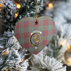 Clan MacGregor Hunting Ancient Tartan Crest Heart Ceramic Ornament TQ12 MacGregor Hunting Ancient Tartan Tartan Christmas   