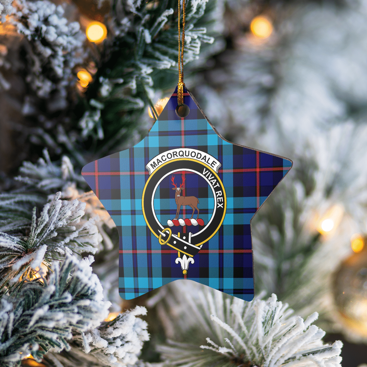 Clan MacCorquodale Tartan Crest Star Ceramic Ornament CP54 MacCorquodale Tartan Tartan Christmas   