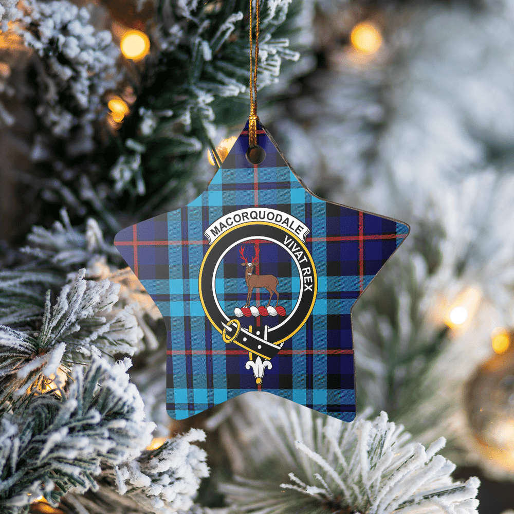 Clan MacCorquodale Tartan Crest Star Ceramic Ornament CP54 MacCorquodale Tartan Tartan Christmas   