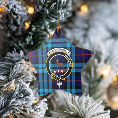 Clan MacCorquodale Tartan Crest Star Ceramic Ornament CP54 MacCorquodale Tartan Tartan Christmas   