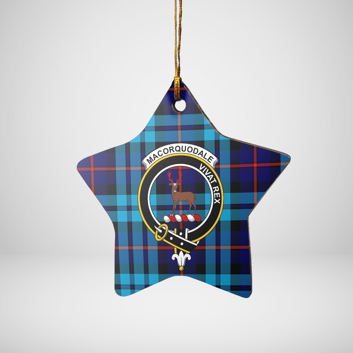 Clan MacCorquodale Tartan Crest Star Ceramic Ornament CP54 MacCorquodale Tartan Tartan Christmas   
