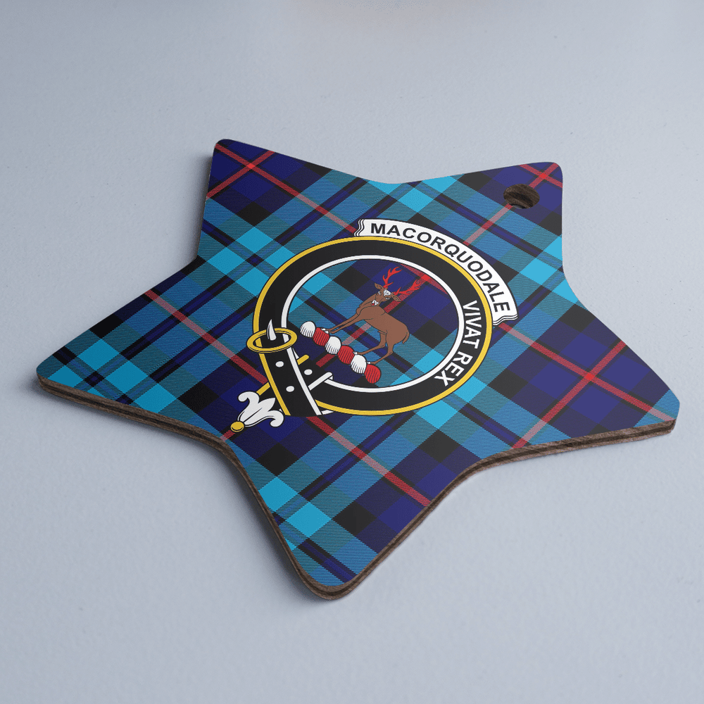 Clan MacCorquodale Tartan Crest Star Ceramic Ornament CP54 MacCorquodale Tartan Tartan Christmas   