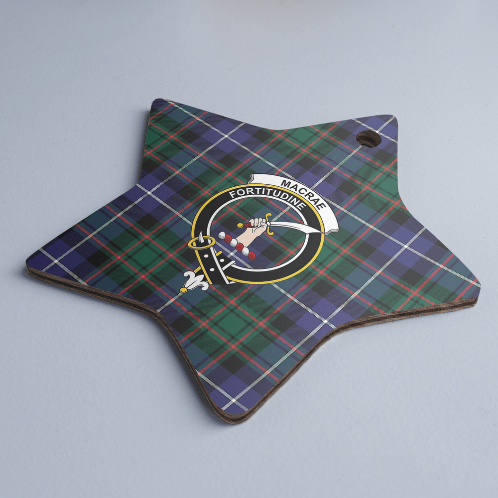 Clan MacRae Hunting Modern Tartan Crest Star Ceramic Ornament DD38 MacRae Hunting Modern Tartan Tartan Christmas   