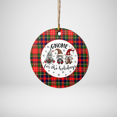 Clan Christie Tartan Tartan Crest Gnome Round Ceramic Ornament