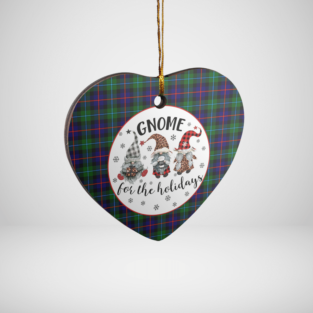 Clan Campbell of Cawdor Modern Tartan Tartan Crest Gnome Heart Ceramic Ornament WM86 Campbell of Cawdor Modern Tartan Tartan Christmas   