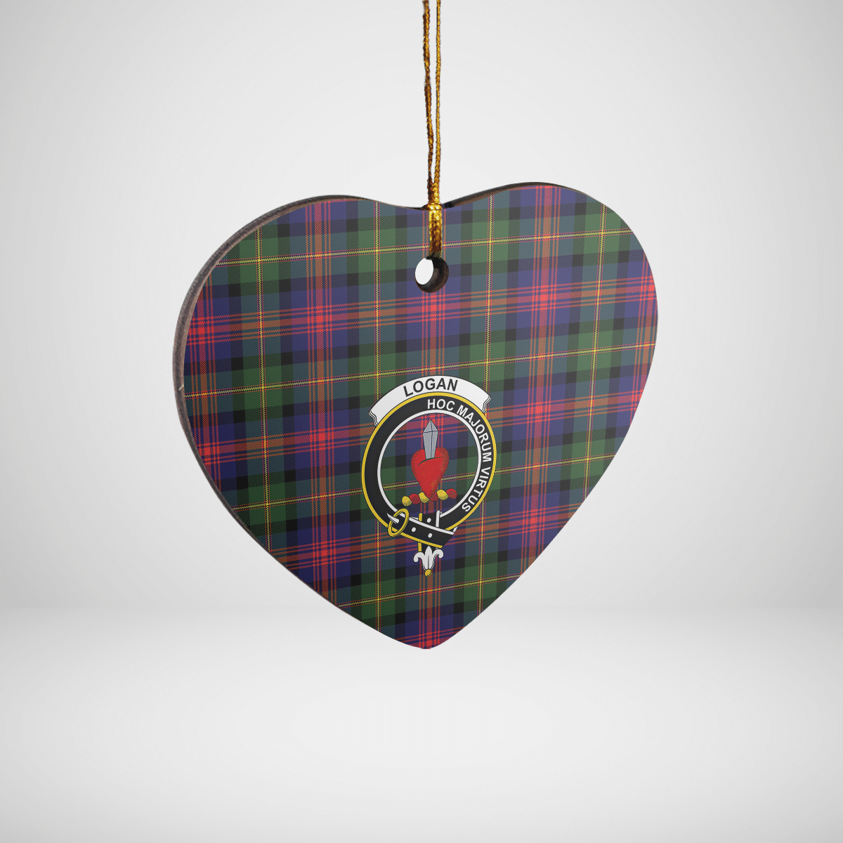 Clan Logan Modern Tartan Crest Heart Ceramic Ornament HK99 Logan Modern Tartan Tartan Christmas   