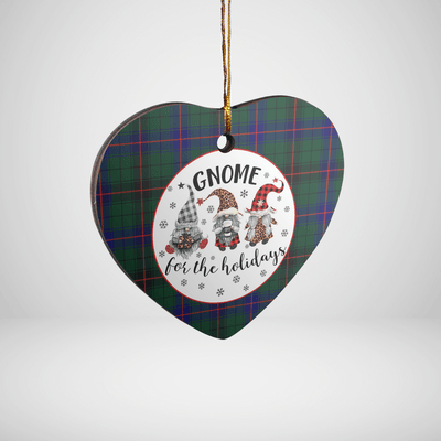 Clan Davidson Modern Tartan Tartan Crest Gnome Heart Ceramic Ornament