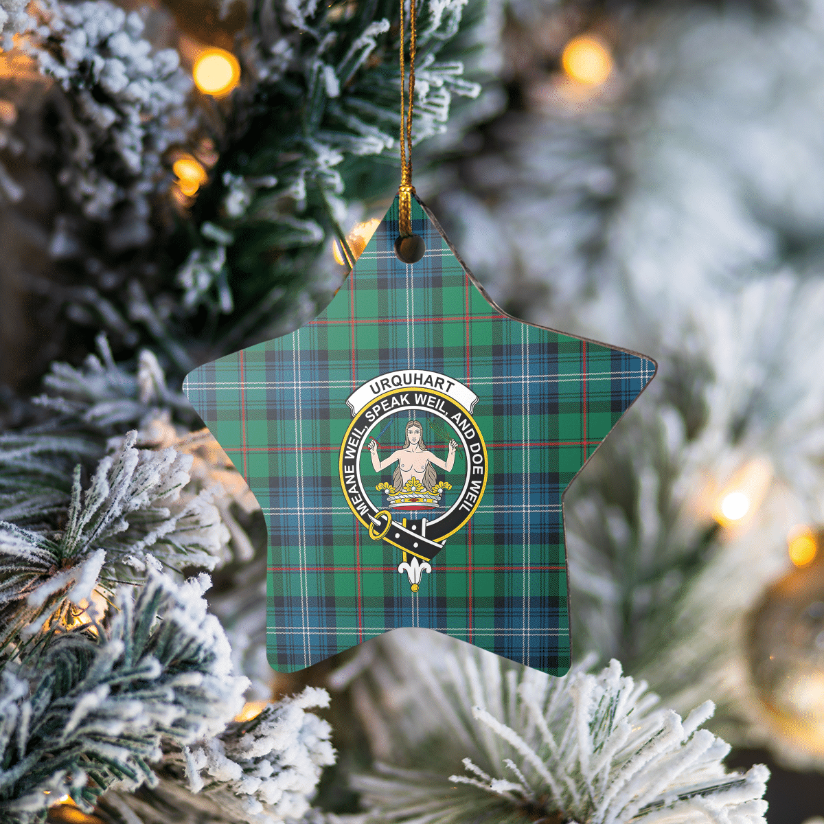 Clan Urquhart Ancient Tartan Crest Star Ceramic Ornament NW85 Urquhart Ancient Tartan Tartan Christmas   