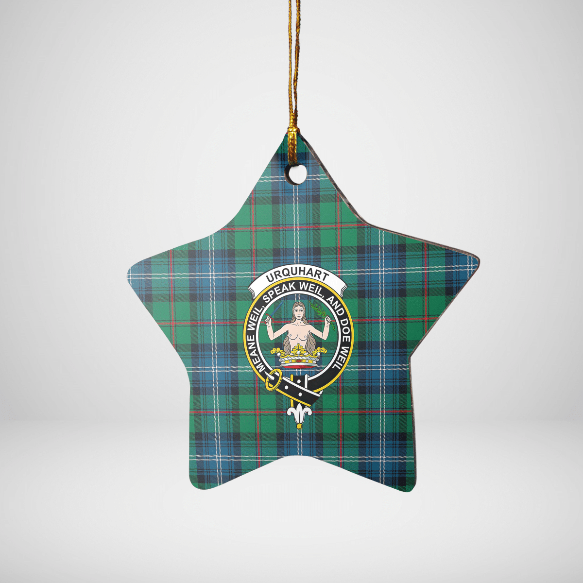 Clan Urquhart Ancient Tartan Crest Star Ceramic Ornament NW85 Urquhart Ancient Tartan Tartan Christmas   
