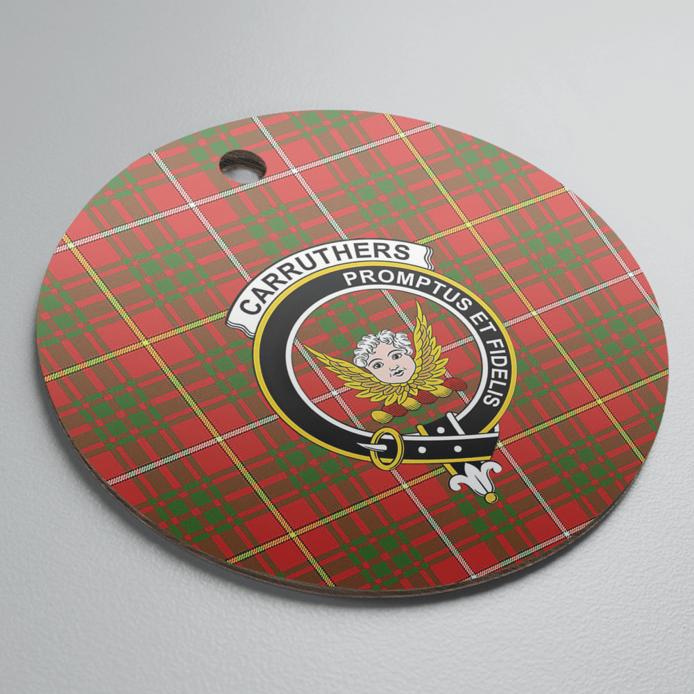 Clan Carruthers Tartan Crest Round Ceramic Ornament EH55 Carruthers Tartan Tartan Christmas   